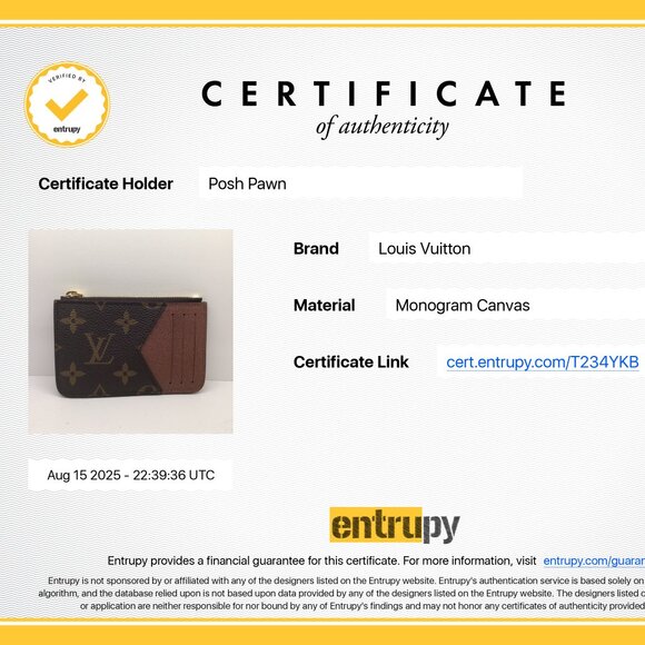 Authentic LOUIS VUITTON Monogram Canvas Romy Card Holder - Picture 8 of 9